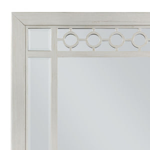 English Elm Varian Geometric Silver Mirrored Rectangular Wall Mirror with Beveled Frame Accent B2726P448763