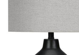 English Elm Lighting, Contemporary 24" Concrete Table Lamp with Fabric Drum Shade, 3‑Way Rotary Dimmer, Stylish Black 15 L x 15 W x 18 H B2710P220117
