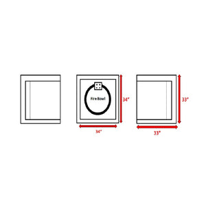 English Elm Fully Assembled 2-Piece Rattan Wicker Patio Set With Cushions & Modern Fire Pit For Outdoor Comfort B120S00144