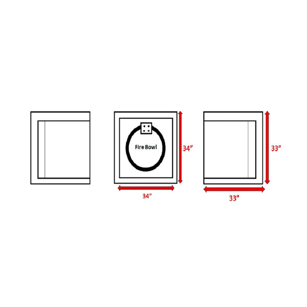 English Elm Fully Assembled 2-Piece Rattan Wicker Patio Set With Cushions & Modern Fire Pit For Outdoor Comfort B120S00144