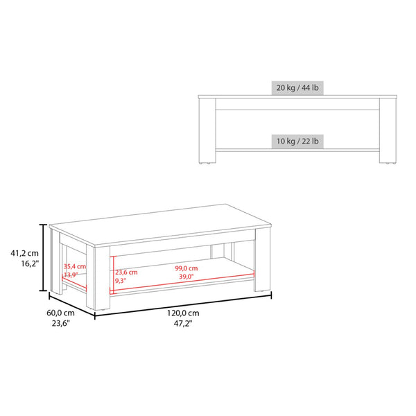 English Elm Bazine Open Shelf Coffee Table Two Tone Finish Modern Living Room Storage B092P439922