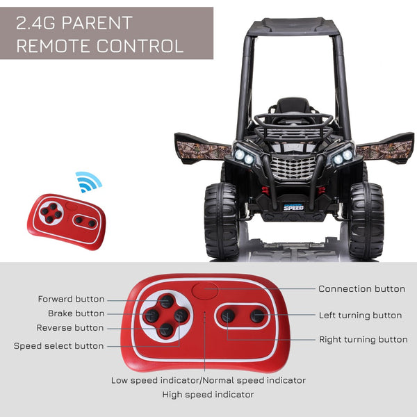 English Elm Aosom 12v Electric Kids Utv Ride on with Remote Control Suspension and Camo Style W2225P249874