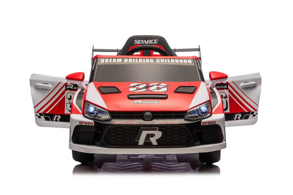 English Elm 12v4a Kids Ride on Car Dual Motor Luxury Coupe with Remote Control and Shock Absorbers Red W1620P326865