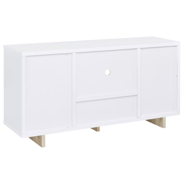 English Elm Yesler Two-tone Media Credenza with Open Shelf and Concealed Cabinet Storage B062P441083