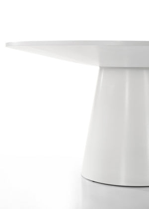 English Elm Jacopo Round Pedestal Dining Table Seats Six with Natural Wood Grain White Finish B2749S00219