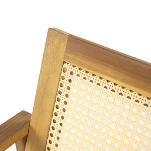 English Elm Christopher Knight Home® - Preston Acacia Outdoor 7PC Dining Set with 6 Beige Cushions, Weather‑Resistant Wood Table for Patio PRESTON7PDSET