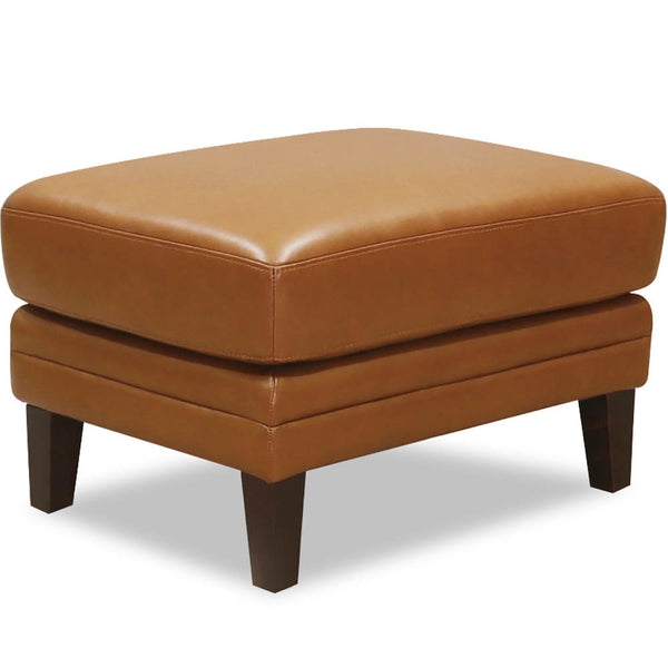 English Elm Arvo Leather Ottoman with Pocket Coil Cushions, Feather & Memory Foam Comfort, Durable Frame (30x23x14.5) Brown B2705P338114