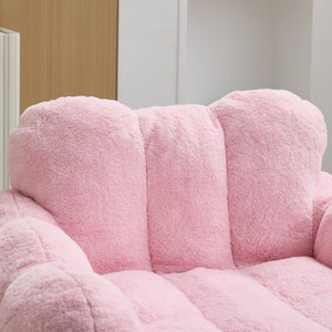 English Elm Lotus Oversized Bean Bag Sofa Memory Foam Filled Accent Chair for Living Room Pink W2311P457273