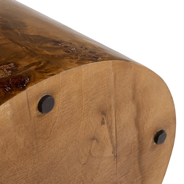 English Elm Jennifer Taylor Home - Nebula 20" Oval Accent Side Table - Medium Brown Walnut Burl Wood For Elegant Living Spaces B2719P292913