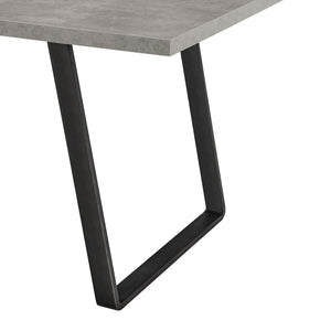 English Elm Palindra Contemporary Dining Table — Gray Cement Top, Modern Rectangular Wood & Metal 71"x35.5" Durable Design B2736S00003