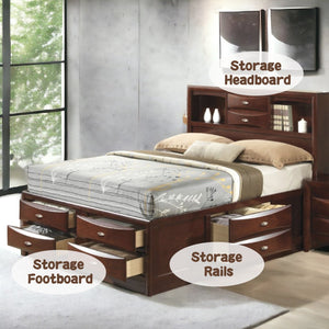 English Elm Ireland Espresso Finish Platform Bed With Ample Storage For Organized, Stylish Bedrooms B2726S00393