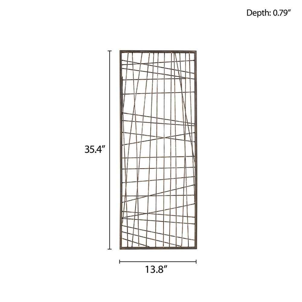 JLA Home INK+IVY - Distressed Black Metal Wall Art with Erratic Wire Design, Iron-Black Finish for Modern-Industrial Homes II167-905