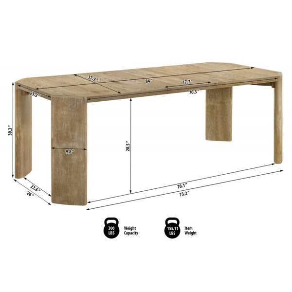 English Elm Contemporary Kepler Driftwood 6Pc Dining Set with Hidden Extension, Oak Veneer Table, Bench & 4 Chairs B011S01922