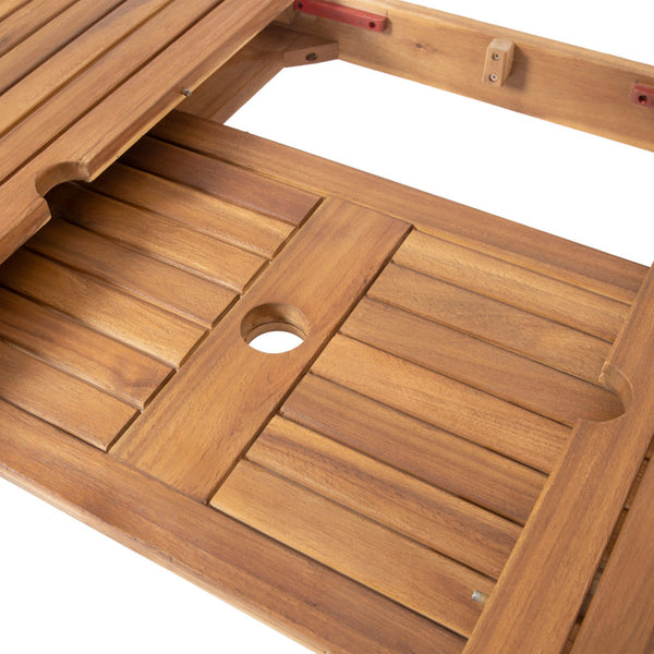 English Elm Christopher Knight Home® - Outdoor 6-Seater Expandable Acacia Wood Dining Set With Water-Resistant Cushions For Comfort N773OD00011B