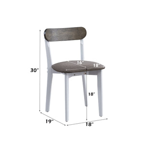 English Elm Fidelity 5Pc White & Gray Dining Set with Rectangular Fixed Table, Two-Tone Chairs, Durable MDF Finish B2726P408896