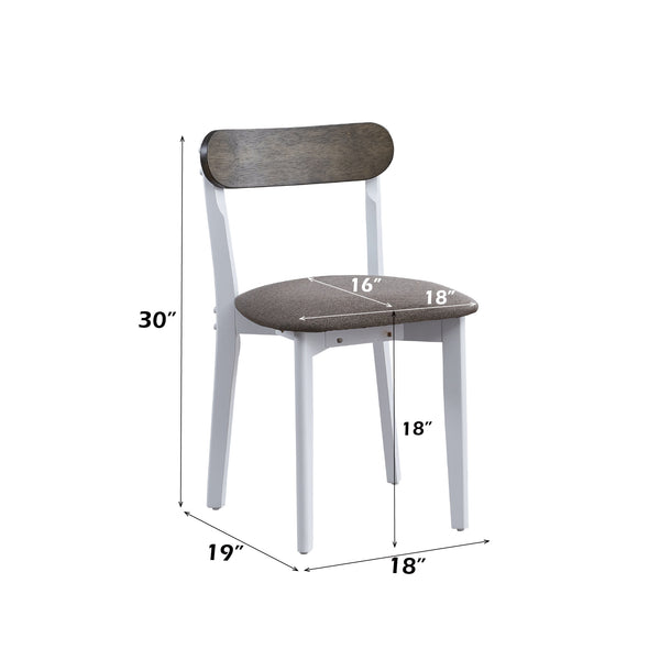 English Elm Fidelity 5Pc White & Gray Dining Set with Rectangular Fixed Table, Two-Tone Chairs, Durable MDF Finish B2726P408896