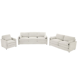 English Elm 101.2" Modular Chenille Sectional Sofa with Tufted Cushions and Deep Seating for Living Room Beige N719S001923A