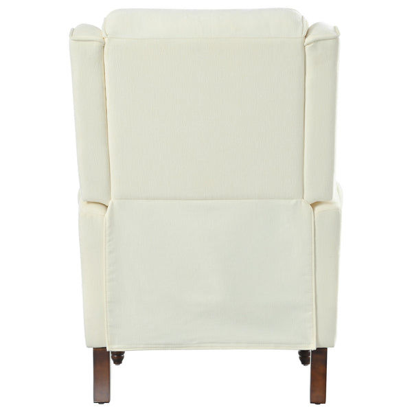 English Elm Christopher Knight Home® - 29.75" Push Back Recliner Chair with Wingback Design, Gourd Wooden Legs, Polyester Upholstery, Cozy Comfort Beige N763P201072A