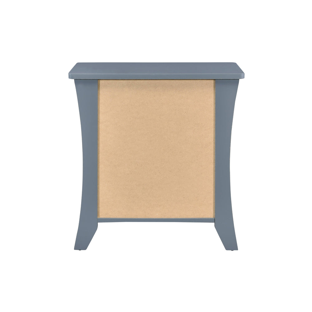 English Elm Colt Gray Finish Accent Table with 2 Drawers & Open Shelf, Tapered Legs, Wooden Case-Frame, 40lb Top B2726P272978