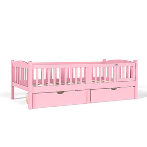 English Elm Metal Twin Over Full Bunk Bed White Steel Frame Space Saving Slat Support for Teens Pink W1580P383109