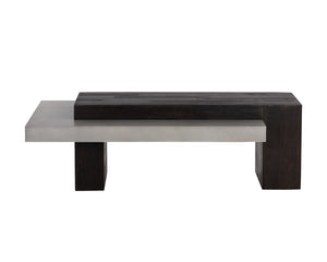 Sunpan Herriot Contemporary Coffee Table with Unique Timber Effect and Striking Concrete Design for Any Space Dark Brown / Grey