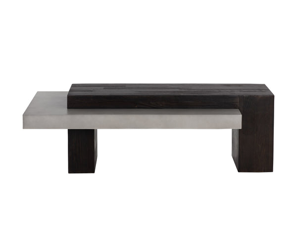 Sunpan Herriot Contemporary Coffee Table with Unique Timber Effect and Striking Concrete Design for Any Space Dark Brown / Grey