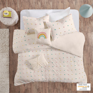 Urban Habitat Kids Callie Shabby Chic Cotton Jacquard Pom Pom Duvet Cover Set UHK12-0139 Multi