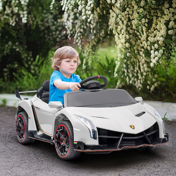 English Elm Aosom Lamborghini Veneno 12v Kids Ride on Car with Butterfly Doors and Remote W2225P217166