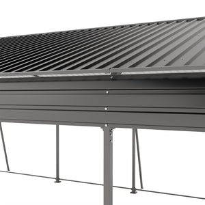 English Elm Campcraft Double Vehicle Steel Carport Uv Protected Snow Rated Outdoor Shelter W1598S00025