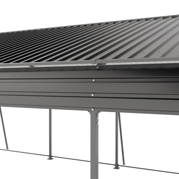 English Elm Campcraft Double Vehicle Steel Carport Uv Protected Snow Rated Outdoor Shelter W1598S00025
