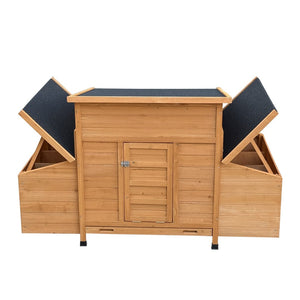 English Elm Chicken Coop Fir Wood Build with Asphalt Roof Six Nest Boxes and Easy Clean Tray W3166P365118