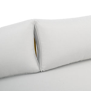 English Elm Christopher Knight Home® - Wicker Outdoor Patio Daybed and Coffee Table Set — All-Weather Acacia Frame, Water-Resistant Cushions LIGHT GREY,Teak N770P234486F_N770P205570L