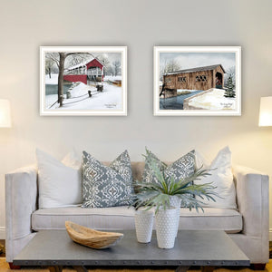 English Elm Trendy Decor 4u Billy Jacobs Winter Bridges Two Panel Framed Art Set for Walls B067P254123