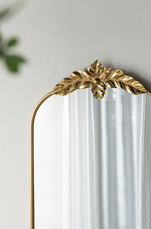 English Elm 66" Grand Arched Full-Length Mirror with Gold Leaf Accent, Large 66H x 36W Decorative Mirror for Living Room W2078P172790