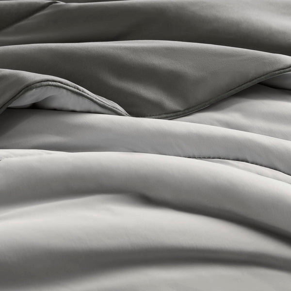 JLA Home Harbor House - Reversible Tencel comforter with breathable moisture-managing fill, sculptural stitch, year-round luxury Gray HHD10-1932