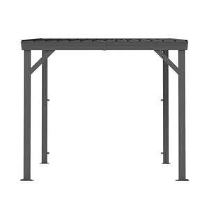 English Elm 8'x 8' Lean to Gazebo Gray — Galvanized Steel Hardtop, Hidden Gutter Drainage, Wind‑Resistant Patio Shelter W1859S00121