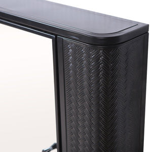 English Elm Wall-Mounted Antique Black Mirrored Medicine Cabinet with Steel Frame, 2 Shelves, Space-Saving Organizer W3122P272885