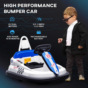 English Elm Aosom 6v Toddler Ride on Bumper Car with 360 Spin Eva Edges and Led Lights W2225P217187