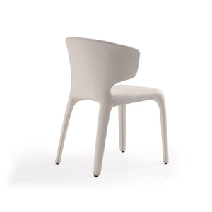 English Elm Conrad Cream Upholstered Dining Chairs Set of 2 — Metal Frame, High-Density Foam, Faux Leather Comfort B365P397771