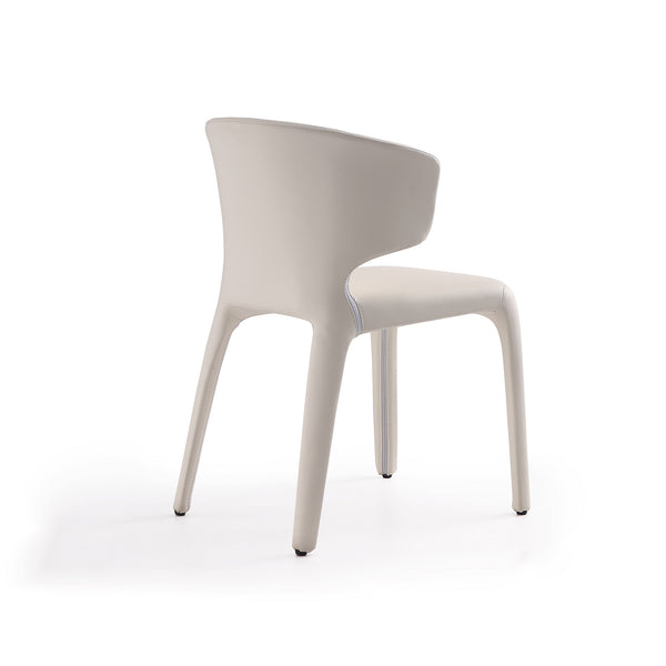 English Elm Conrad Cream Upholstered Dining Chairs Set of 2 — Metal Frame, High-Density Foam, Faux Leather Comfort B365P397771