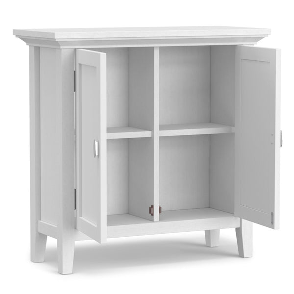 English Elm Redmond Low Storage Cabinet - Stylish White Wood Console With Adjustable Shelves For Any Room B136P159529-GIGA