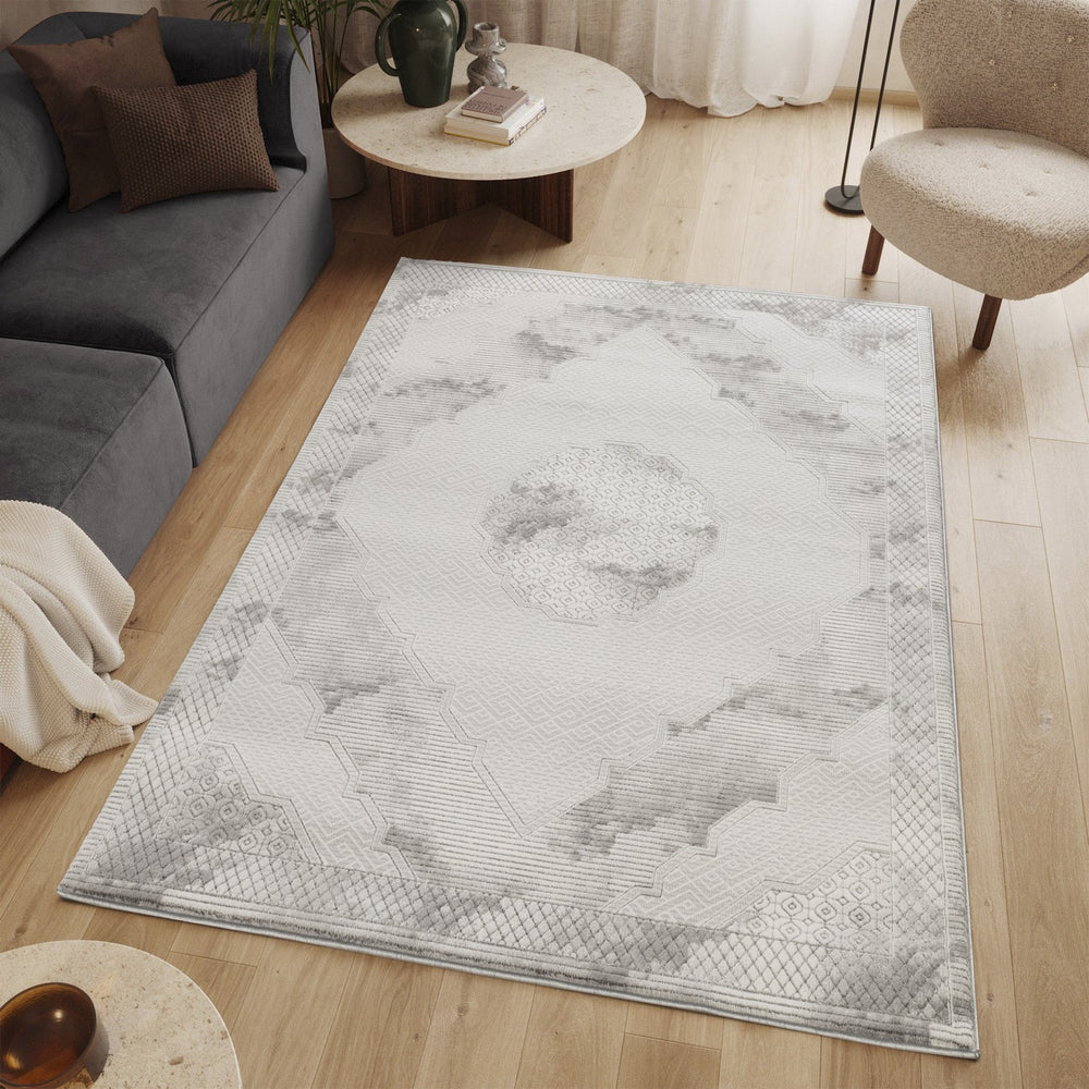 English Elm Geometrix Contemporary Gray Area Rug 7'10"X10'6" - Durable, Stylish, Pet-Friendly Geometric Design B186P316816
