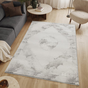English Elm Geometrix Gc_Dim1004 Modern Gray Area Rug - 5'3" X 7'3", Durable, Stain-Resistant, Pet-Friendly B186P316817
