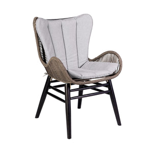 English Elm Koryn Eucalyptus Outdoor Dining Chair with Truffle Rope Weave, Weather-Resistant Gray Seating B2736P354275