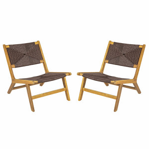 English Elm Christopher Knight Home® - Acacia Wood Outdoor Armless Lounge Chair Set Of 2 - Weather-Resistant, Stylish, And Durable Design N772P265277T