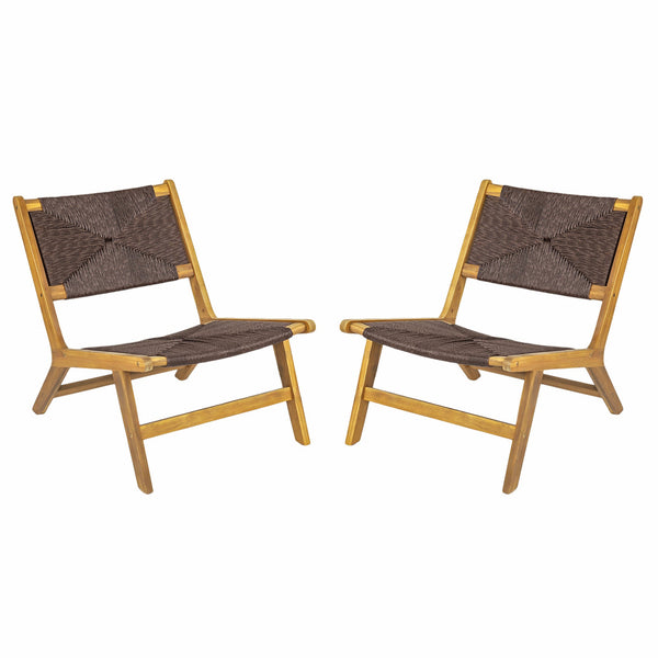 English Elm Christopher Knight Home® - Acacia Wood Outdoor Armless Lounge Chair Set Of 2 - Weather-Resistant, Stylish, And Durable Design N772P265277T