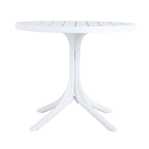 English Elm Summer Round Polypropylene Patio Dining Table Weatherproof Lightweight Indoor Outdoor Use W3450P323346
