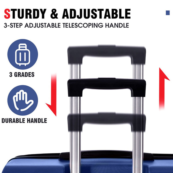 English Elm Hardshell Abs 2 Piece Luggage Set with Tsa Lock Spinner Wheels Carry on Travel Blue N730P306666C