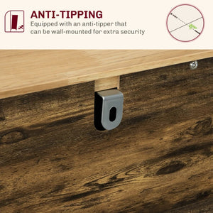 English Elm Entryway Floor Cabinet with Three Drawers Adjustable Shelf and Rubberwood Top T3971P465964