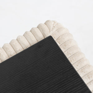 English Elm Modular Corduroy Storage Ottoman with Reversible Lid and Steel Legs — Compact Foam Seat, 250 lb Capacity Beige W3098P257003